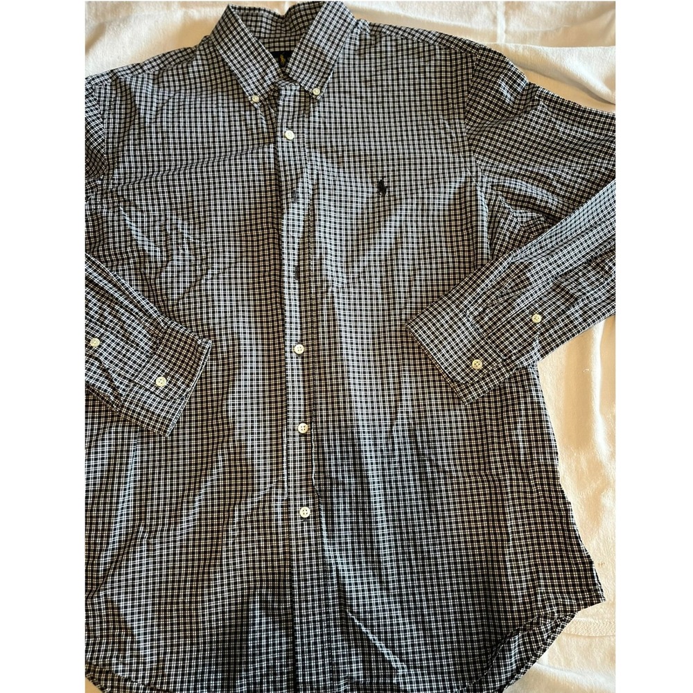 Plaid Ralph Lauren Long Sleeve Button Up Shirt Menswear Classic‎ Style